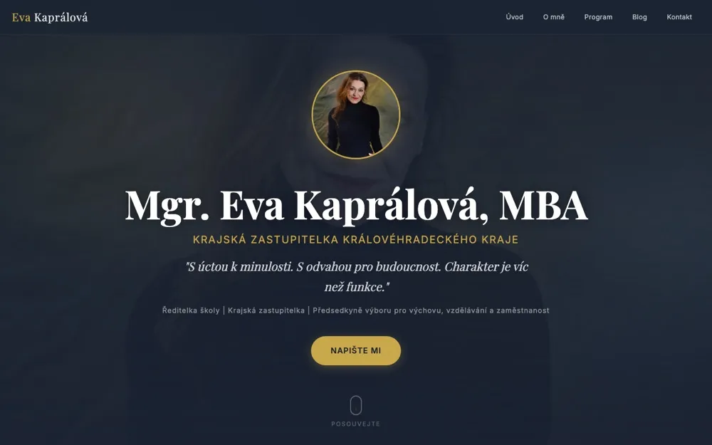 Web Evy Kaprálové — evakapralova.cz